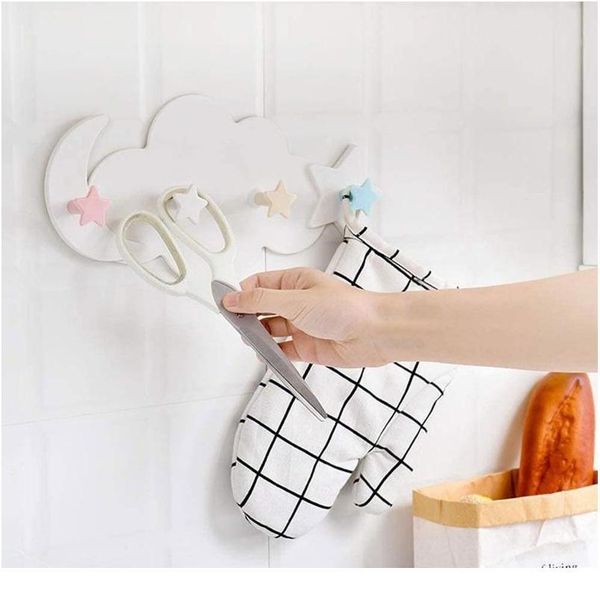

creative star moon cloud shape hook strong adhesive hook key hanging no trace home storage decor wall star moon cloud sh wmtwji