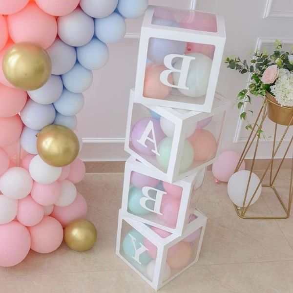 

party inch shower transparent balloon boxes 11.8 baby block decoration with letter ballons babyshow