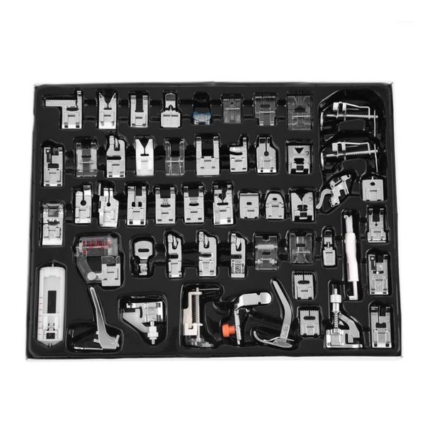 

32/42/48/52 pcs sewing knitting crochet domestic machine blind stitch darning presser foot feet kit set for brother singer janom1, Black