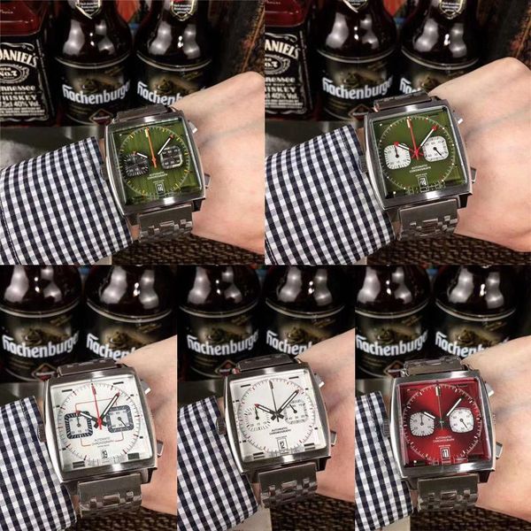 

2020 new 14 color monaco 24 calibre 39 tag men's watch square quartz design popular caw sports watch wrist watch qzlv#, Slivery;brown