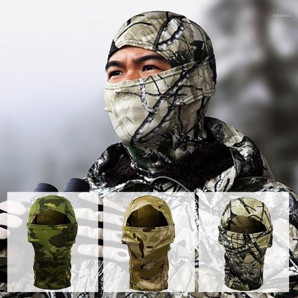 Tactical Full Face Máscara Homens de Inverno Quente Pescoço Guarda Cachecol Camuflagem Capuz Rápido-Seco Capuz Papel Paintball Headgear Ciclismo Ciclismo Máscaras