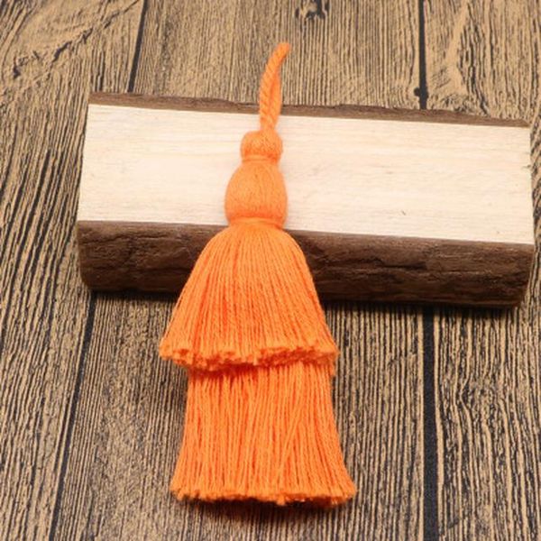 

12cm long cotton tassel 2 layers design color tassel for diy craft phone pendant key chain hanging bag garment decoration 1pcs h bbypmi