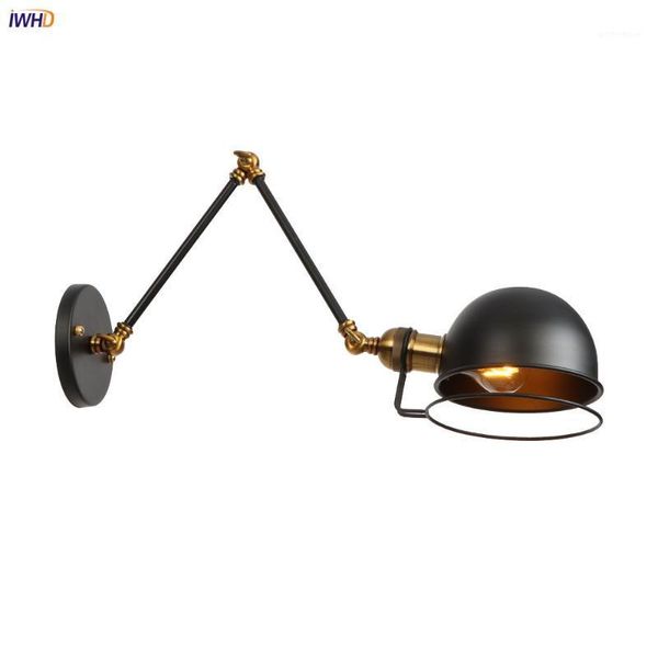 

iwhd loft style edison long arm wall lamp led bedroom stair adjustable iron metal industrial retro vintage wall light fixtures1