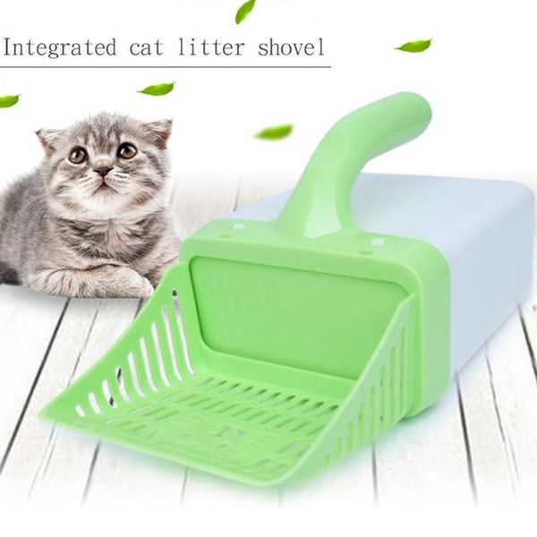 

2 in 1 cat litter shovel pet cleanning tool plastic cleaning products toilet for dog food spoons scoop cat litter bag h bbykob