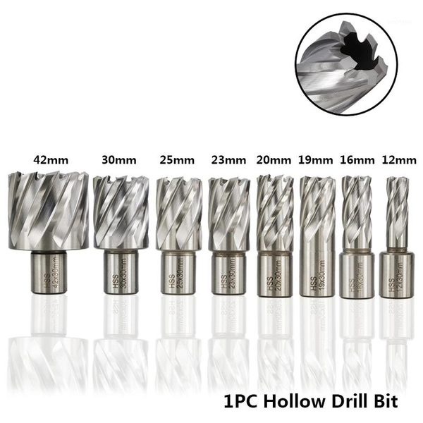

1pc hss 12/16/19/20/23/25/30/42mm core drill bit weldon shank hole saw hollow drill bit for metal drilling tools1