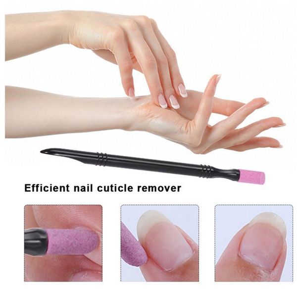 

1 pcs new arrival nail file professional cuticle pusher trimmer exfoliating sponge brush practical women nail a qylujc
