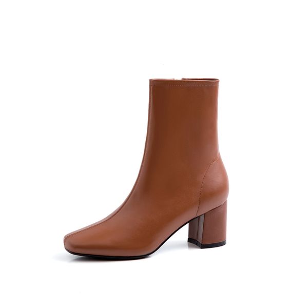 

nnatural 2021 woman autumn thin pigskin boots outdoor lining 1 iyms, Black