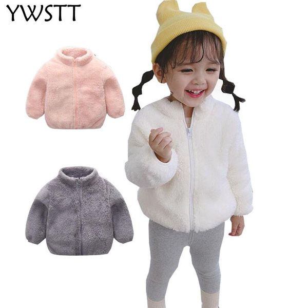 

girls wool coat for children's clothes new winter boys fur jacket solid color baby kids jackets outwear, Blue;gray