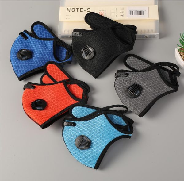

cycling protective breathing valve mask replaceable filter outdoor anti-smog mountain road bike cycling sports running face mask, Black