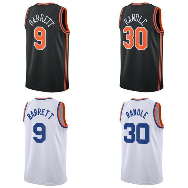 

basketball jerseys rj barrett jersey julius randle #30 rose #4 2021-22 balck city jersey men youth s-xxl, Black;red