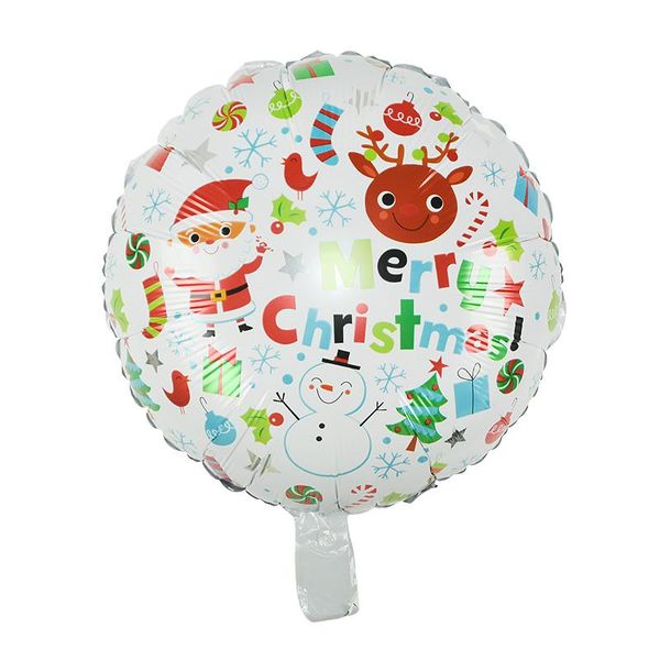 

5шт 18inch с рождеством круглый фольга воздушные шары снеговика санта ёлочные баллоны дети одолжение игрушки xmas украшение партии bbyriy