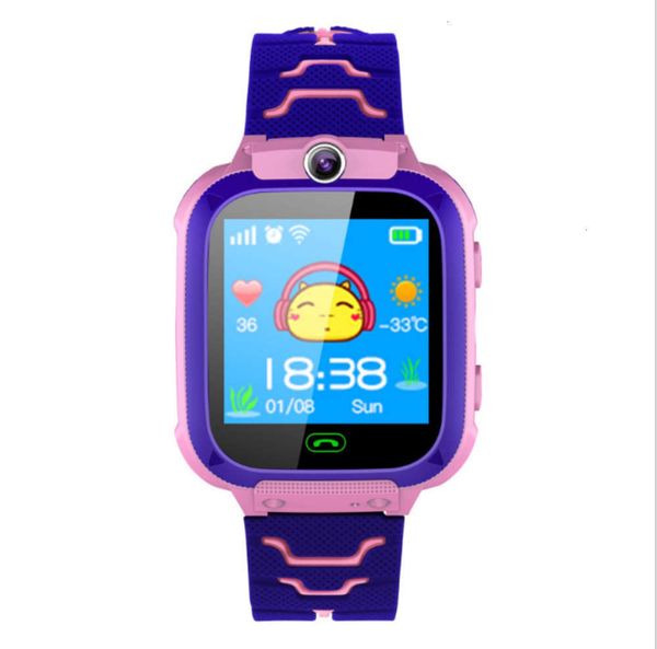 

telephone q12 five generation children's smart positioning watch waterproof 6l1r, Blue