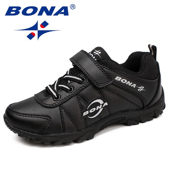 

bona new classics style children casual shoes hook & loop boys shoes outdoor jogging sneakers comfortable soft 1006, Black;red