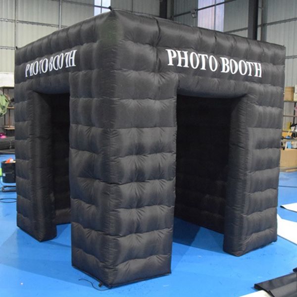 

4x4x3.2m black oxford p booth backdrop inflatable p enclosure internal blower air structure selfie house window factory price