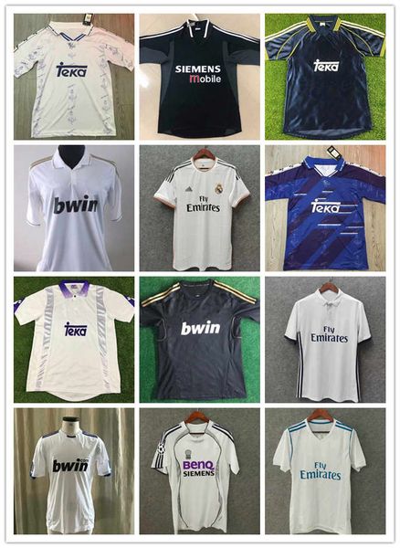 

1997 1998 real madrid retro soccer jersey guti ramos 13 14 15 ronaldo zidane beckham 1994 1996 raul robinho 1999 2000 camiseta de fútbol, Black;yellow