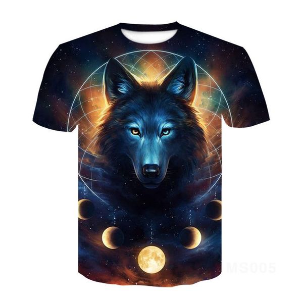 

wolf animal cool personality 3d print shirts kawaii plus size aesthetic men clothing