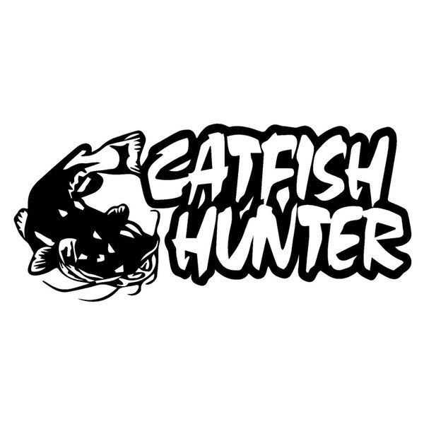 

14.2cm*6.2cm catfish hunter fashion motorcycle vinyl car sticker s4-0614