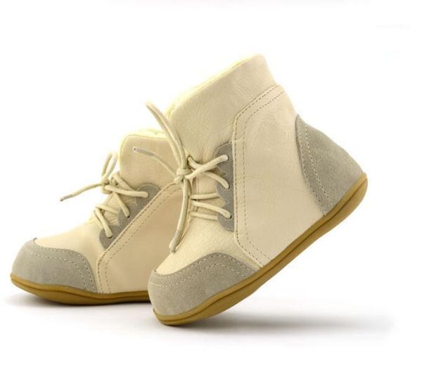 

genuine leather children slip-resistant female snow boots child boots male medium-leg boys girls cotton-padded soft outsole shoe1, Black;grey