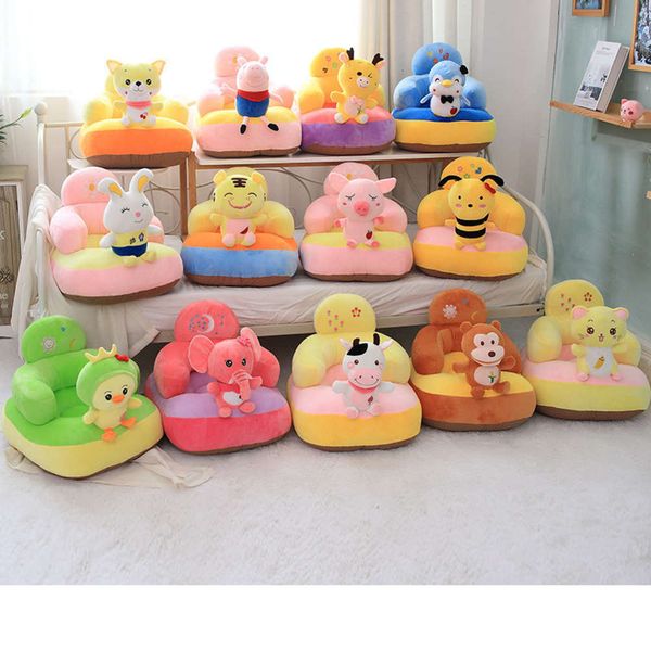 

baby elephant cartoon animal tiger rabbit learn to sit on children's sofa seat with zipper and washable plush toys