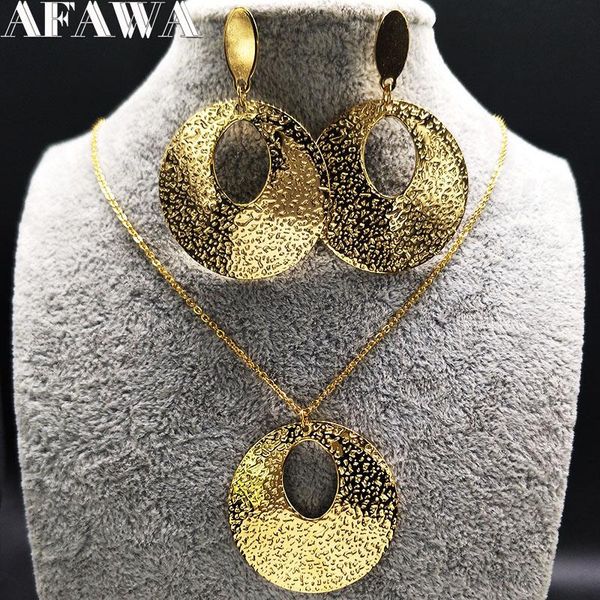 

earrings & necklace gold color stainless steel african beads jewelry set 2021 nigerian wedding earring jewellery women sqe7s01, Silver