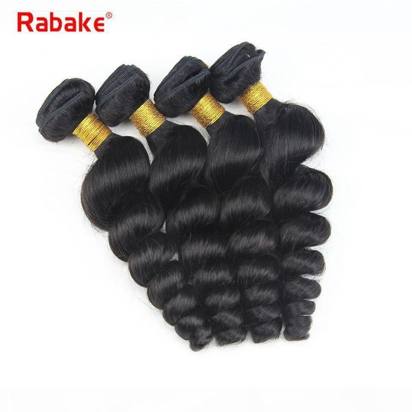 

rabake 3 or 4 brazilian virgin hair loose wave bundles 8-28 inch 100% wholesale price unprocessed human hair weave extensions dyeable deals, Black