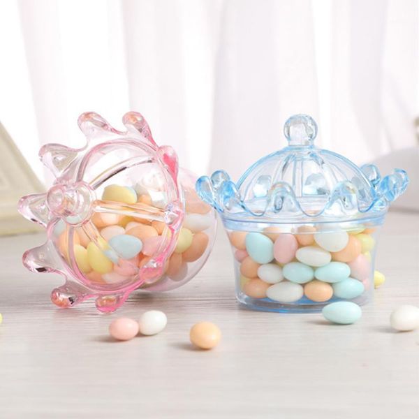 

12pcs/lot crownps hollow clear plastic candy box candy boxes with transparent plastic crown shaped party supplies1