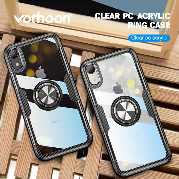

vothoon magnetic ring phone 11 pro max xs xr transparent shockproof cover for iphone 8 7 6s plus case