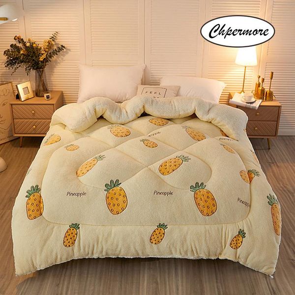 

comforters & sets chpermore style lamb cashmere quilt duvets winter thick warm student dormitory children full twin king queen size