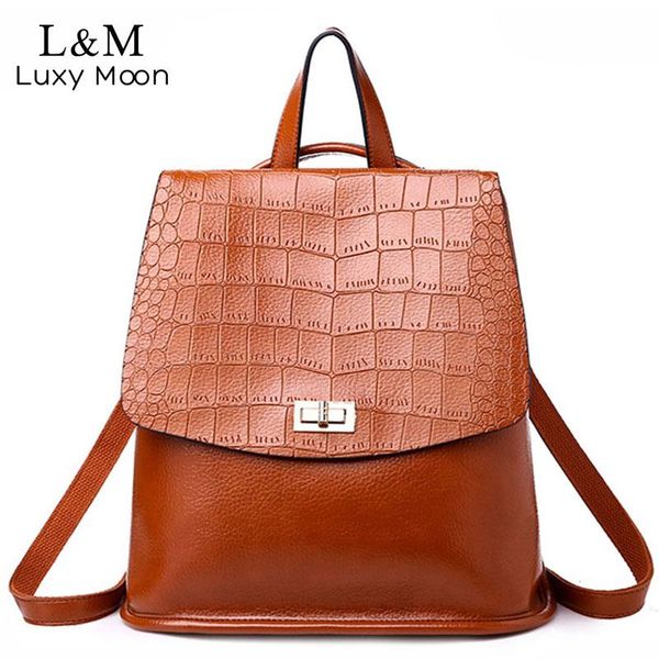

кожа мода крокодил женщины рюкзак высокого качества многофункциональный рюкзак женщина плечо сумка lady travel mochila xa119h yxlpfj