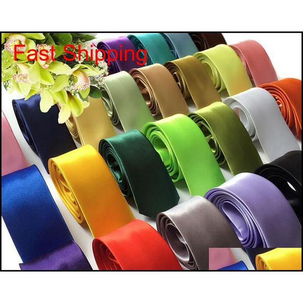 

wholesale 10 pcs/lot new mens skinny solid color plain satin tie necktie silk tie black and white necktie silk jacquard woven tie neck juqq, Blue;purple