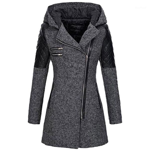 

jaycosin warm slim women's blend coat jacket thick parka overcoat winter outwear hooded zipper coat cardigan overcoat 98161, Black