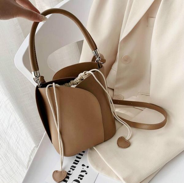 

canvas bag bucket bag fashion women shoulder bags leather mini handbags lady crossbody