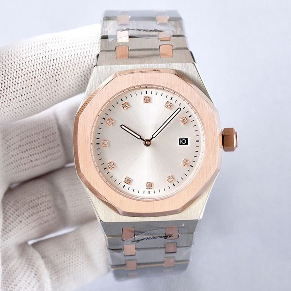 

watch mens watch wristwatch mechanical movement stainless steel strap sapphire waterproof orologio di lusso sports watch 40mm, Slivery;brown