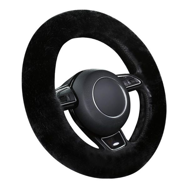 

kkysyelva winter car steering wheel cover warm plush steering-wheel protector cover 38cm interior accessories
