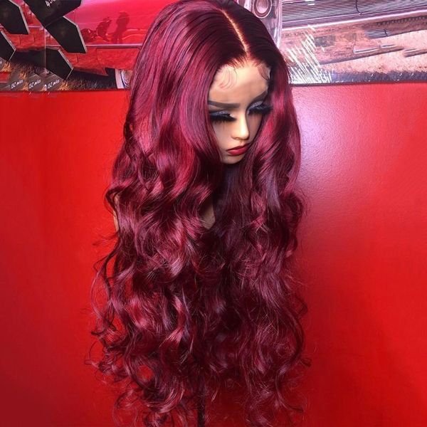

13x1 t part body wave wig #99j color wig 150% human hair wigs for women brazilian remy hair pre plucked lace with baby, Black;brown