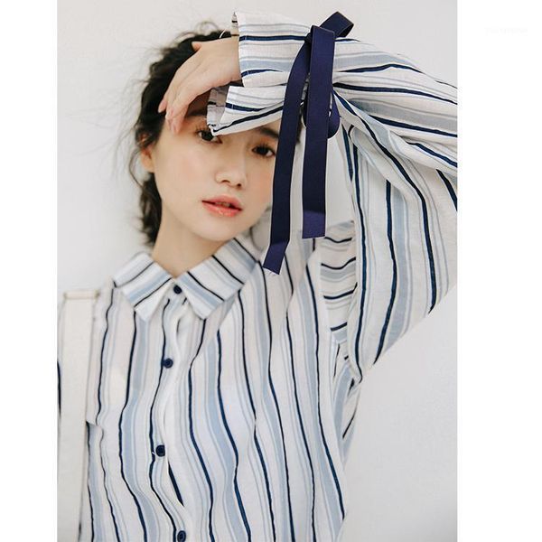 

new spring vintage tripe shirt female oversize women long sleeve girls blouse plus size red women blouses femme blusas1, White