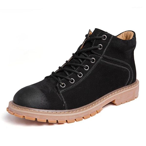 

mooregood springtime new style casual boots wearable and comfortable fashion men boots brand work shoes thick bottom1, Black