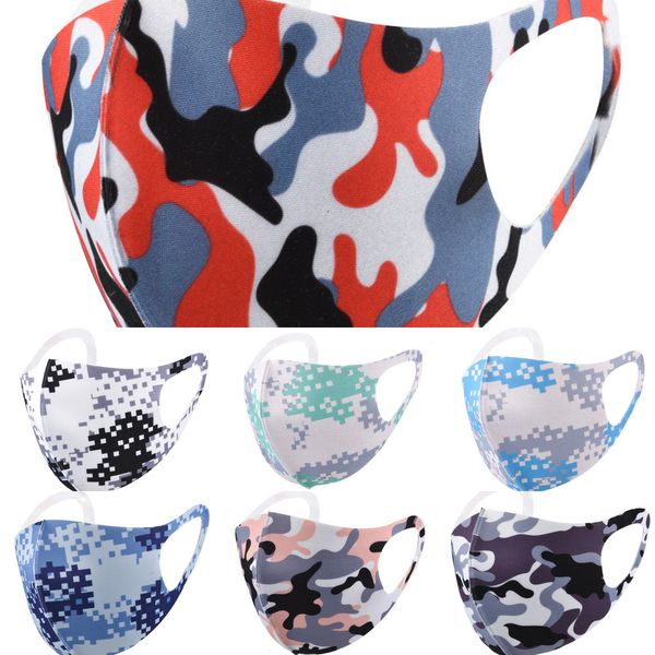 

u5s79cool ice silk cotton mask mascherine camouflage camo print anti dust pm2.5 breathable mouth designer face masks 7