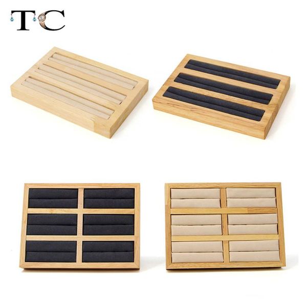 

твердое деревянное кольцо дисплей стенд кольцевой держатель с микрофибрной вставкой бежевый темно-серый ювелирный лоток организатор, Pink;blue