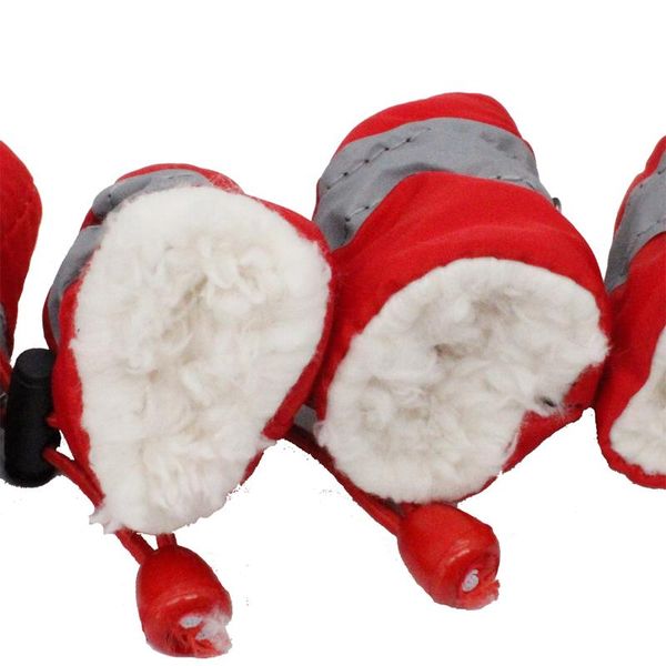 

4pcs/set winter reflective thick warm pet shoes dogs snow boots anti-slip waterproof shoes for small dogs cats bbylmt