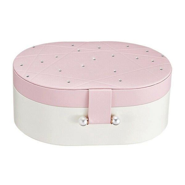 

casegrace european and american large-capacity jewelry storage box ring necklace earring display box, Pink;blue