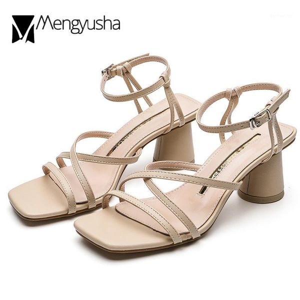 

sandals cross band women high heels shoes dress pumps 2021 zapatos de mujer cut-out sandalias femme strange chunky sandale1, Black