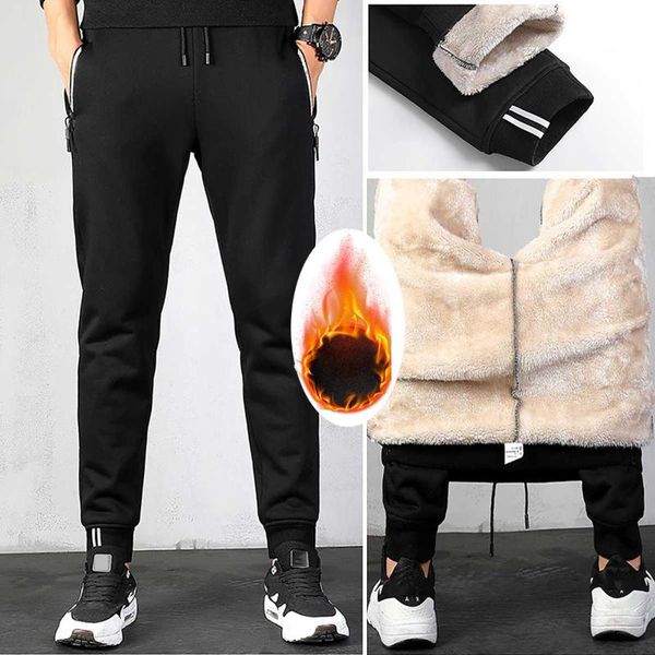 

5xl fall winter pants plush&thicken pants joggers sweatpant thickened lamb wool comfortable warm trousers high waist men, Black;green