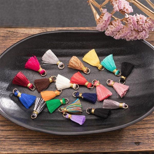 

10pcs gold thread mini tassels fringe pendant diy material color small tassels trim home curtain decor tassels ribbon with loops h wmtglf