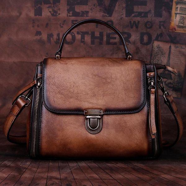 

высокое качество real коровьей tote сумки женский замок мешок урожай цвет кисти crossbody посыльного плеча неподдельной кожи сумки