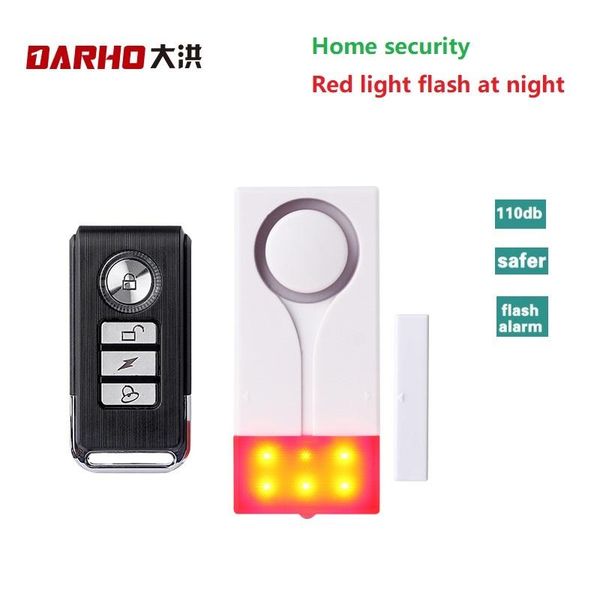 

darho 433mhz home security alarm red flash with sound window door magnet sensor detector wireless alarm system+remote controller