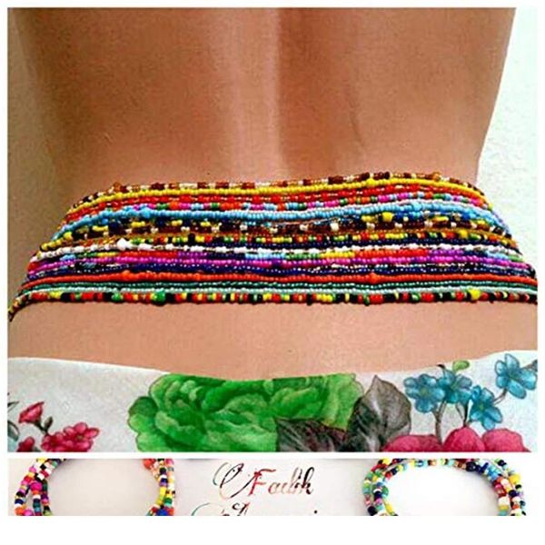 

богемная этническая двойная цепь цепи тела смолы смолы бисером талии талии цепи талии бусины сексуальные племенные украшения # 2 ~ # 30 12st, Silver