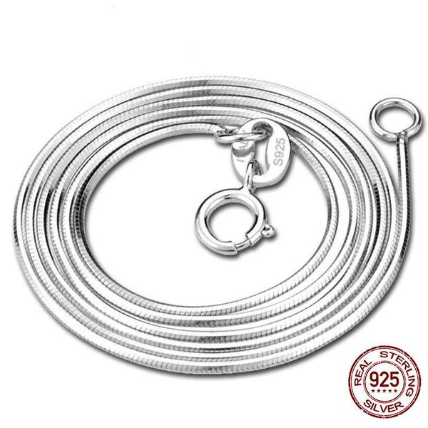 

wholesale 100% 925 sterling silver 1mm snake chain necklace for women girls kids children 40cm-70cm