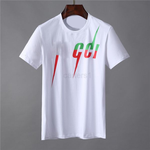 

t summer men shirts letter printed short sleeved cotton tees fashion casual hip hop streetwear designer clothing, White;black