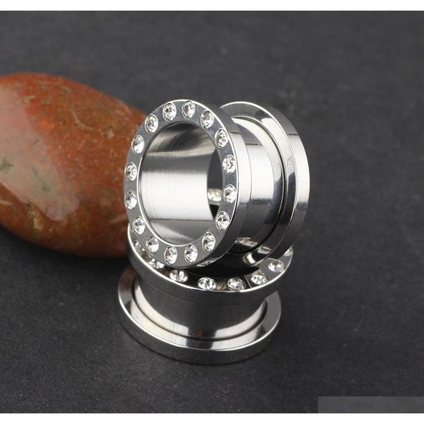 

flesh tunnel f08 50pcs/lot 4-16mm stainless steel screw ear plug flesh tunnel piercing body jewelry k7syx, Silver